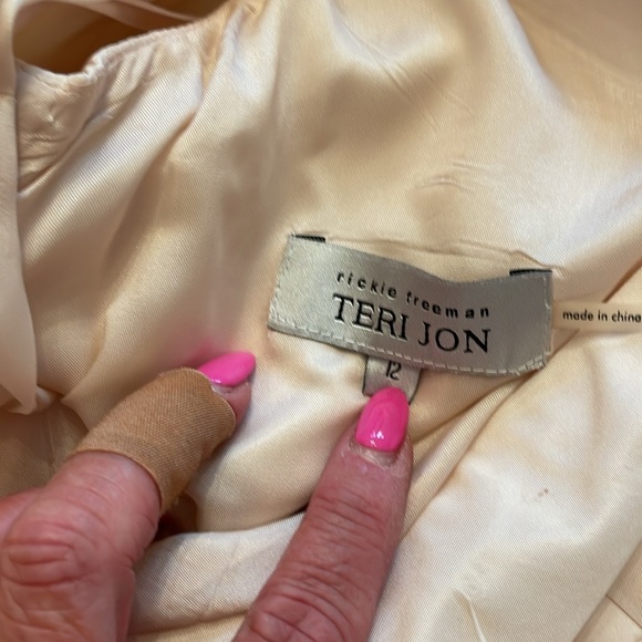 Beautiful Vintage Rickie Freeman Teri Jon gown 100% silk pale pink size 12 - Picture 5 of 6